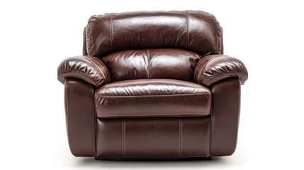 Dark brown leather recliner chair