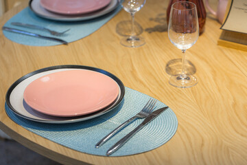 Closeup of home table setting