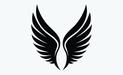 Angel wing silhouette, Angel Wing Silhouette Vector, Wing icon Vector
