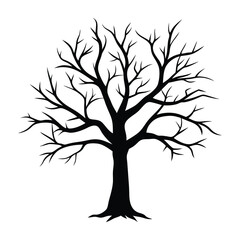 Dead Tree Silhouette Vector.