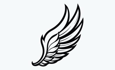 Angel wing silhouette, Angel Wing Silhouette Vector, Wing icon Vector