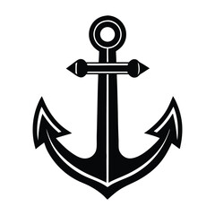 Vintage Nautical Anchor Logo Silhouette Vector