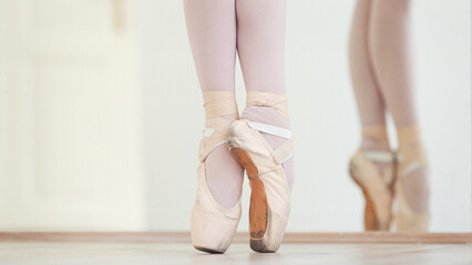 Beautiful ballet dancer practicing