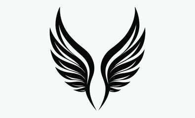 Angel wing silhouette, Angel Wing Silhouette Vector, Wing icon Vector