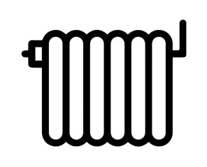 Heating Radiator with Curved Vertical Sections and Side Pipes – Home Heating System, Central Heating, Climate Control and Energy Efficiency