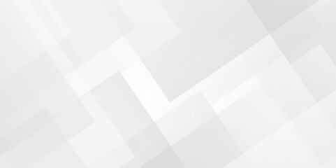 Vector white and gray overlap triangle geometric technology pattern. minimal rectangle arranged white lines transparent web square background layers. overlap web presentation banner tech design.