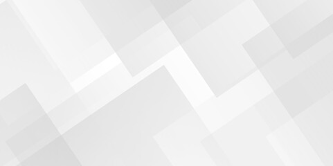 Vector white and gray overlap triangle geometric technology pattern. minimal rectangle arranged white lines transparent web square background layers. overlap web presentation banner tech design.