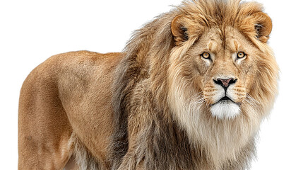 Obraz premium Majestic Male Lion Portrait Wild Cat Closeup Powerful Animal Image