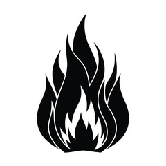 silhouette vector illustration fire flame