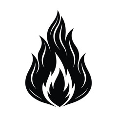classic silhouette fire flame vector.
