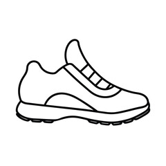 outline running sneaker tread details vector art silhouette 