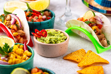 Cinco de Mayo concept with traditional Mexican food