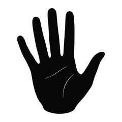 Clean silhouette of a human palm hand.
