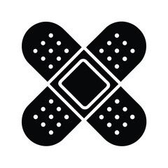 bandage patch icon silhouette vector illustration
