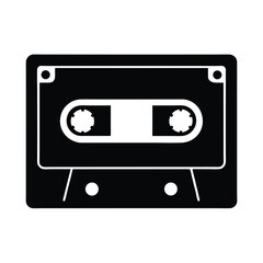 cassette stencil icon silhouette vector illustration