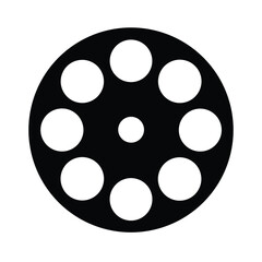 film reel cinema stencil icon silhouette vector illustration
