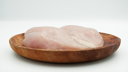 Boneless chicken isolated on white background