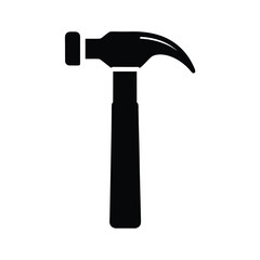 hammer construction stencil icon silhouette vector illustration