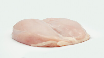Boneless chicken isolated on white background