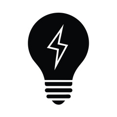 lightbulb energy stencil icon silhouette vector illustration