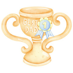 watercolor hand painted trophy