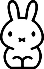 bunny face outline vector 