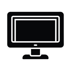 monitor stencil icon silhouette vector illustration