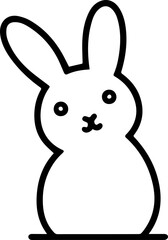 cute bunny face icon 
