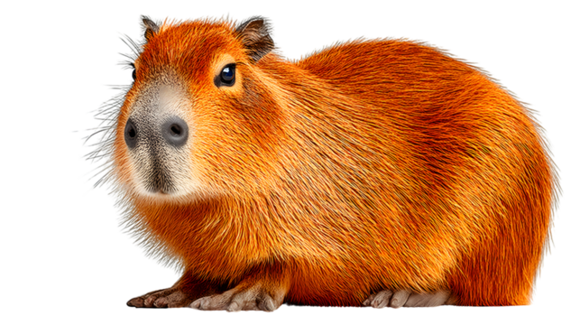 Orange Capybara Portrait Fluffy Rodent Cute Mammal Wildlife Animal Pet Furry Creature