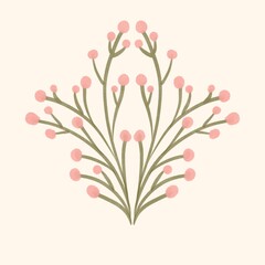 Seamless watercolour and unique floral pattern background for covers, notes, Soft backgrounds colour. Watercolour art work. Flower stalk. Pink flower. 
