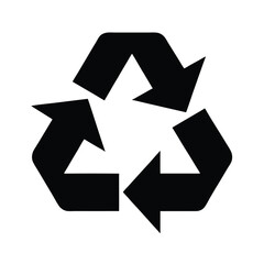 recycle eco icon silhouette vector illustration