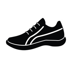 running shoe icon silhouette vector illustration