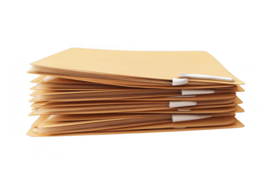 Stack Of Documents Organized With Files And Tabs, Business Concept