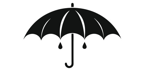 umbrella silhouette icon monsoon style vector illustration