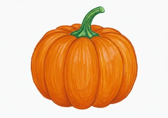 Obraz premium Pumpkin Crayon Drawing