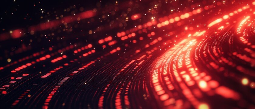 Red binary code abstract background