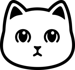 black and white cat face sticker