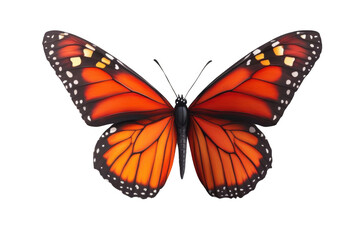 Fototapeta premium Monarch Butterfly Exhibits Vibrant Orange, and Black Wing Patterns, Butterfly Artwork.