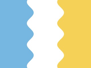 An abstract background with three vertical sections, light blue, white, and pale yellow. The sections are separated by wavy lines.