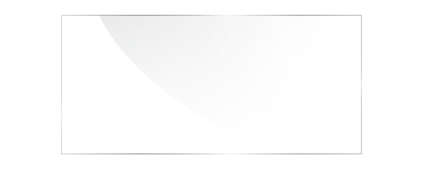 Transparent Glass plate background. Realistic screen glass, window effect with flare, clear glass showcase, glossy plastic glare frame, acrylic with glares and light, plexiglas, 3d.