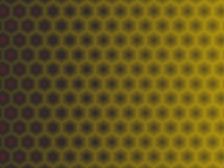 An abstract background with a repeating geometric pattern. A honeycomb design in shades of dark and light gold.
