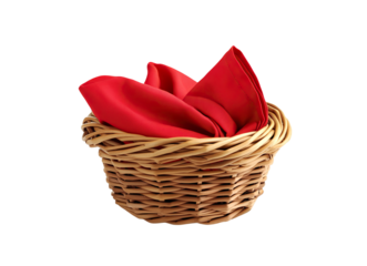 Red napkin basket