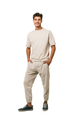 Fototapeta premium Young caucasian man full body isolated on white background