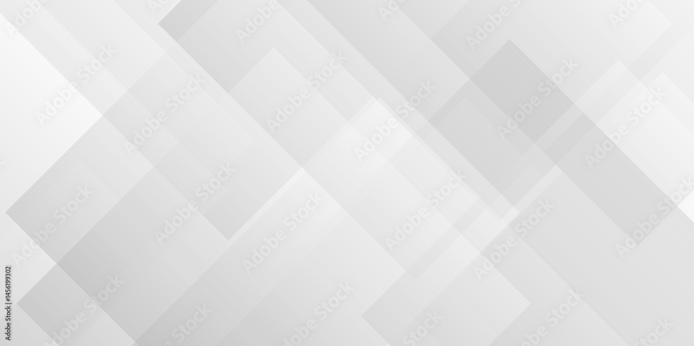Fototapete Vector white and gray overlap triangle geometric technology pattern. minimal rectangle arranged white lines transparent web square background layers. overlap web presentation banner tech design.