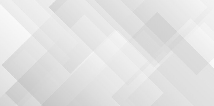 Vector white and gray overlap triangle geometric technology pattern. minimal rectangle arranged white lines transparent web square background layers. overlap web presentation banner tech design.