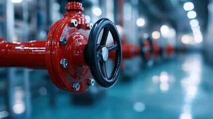 This close-up of a mechanical valve showcases the intricate details of its design, highlighting the functionality and craftsmanship in a distinctive industrial setting.