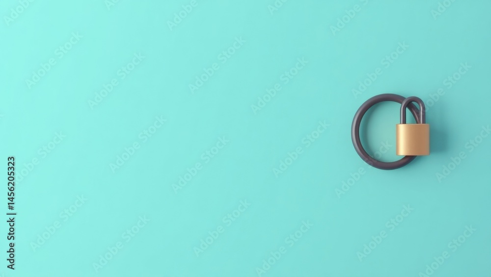 Poster timebased onetime password. secure digital lock. isolated background, copyspace.. locked digital vau