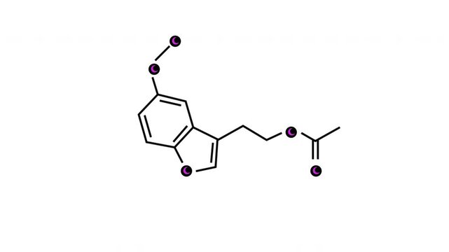 Sleeping hormone  Melatonin Molecular Structure black screen