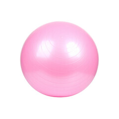 Obraz premium Isolated pink rubber ball toy for kids play and exercise on black background on transparent background