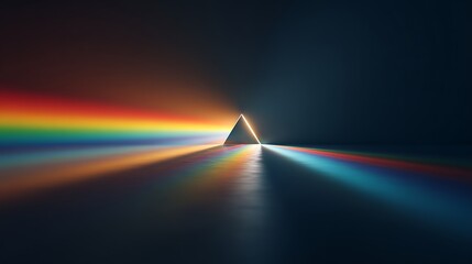 Prism splitting white light into rainbow spectrum